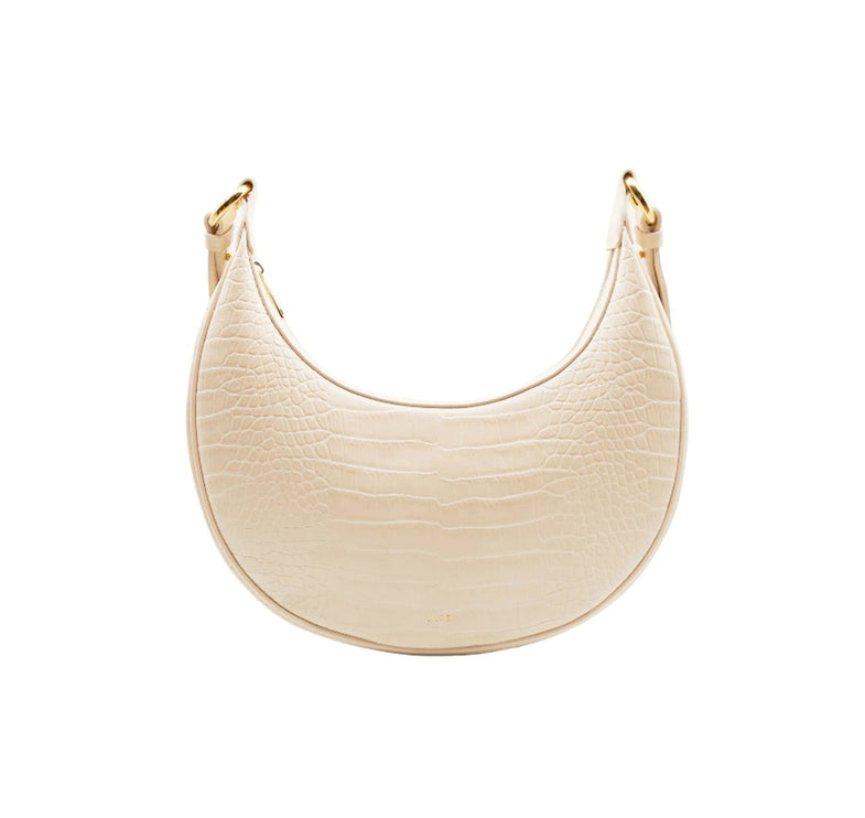 JW PEI Women's Carly Saddle Bag Ivory Croc