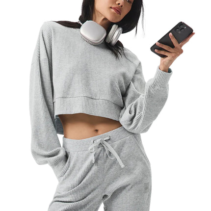 alo Women's Muse Hoodie Athletic Heather Grey
