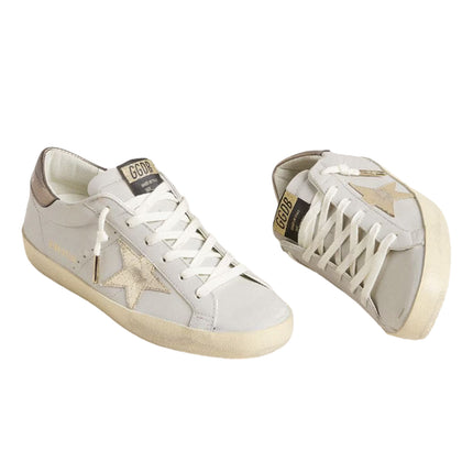 Golden Goose Women's Super Star Sneakers with Crackle Leather Star and Metallic Foiled Leather