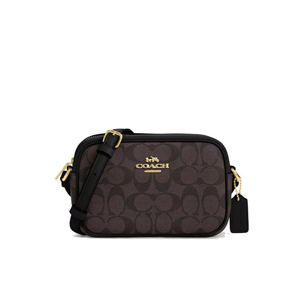 Coach Women's Mini Jamie Camera Bag In Signature Canvas Gold/Brown Black