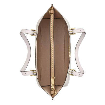 Coach Women's Mollie Tote Bag 25 In Signature Canvas Gold/White/Chalk