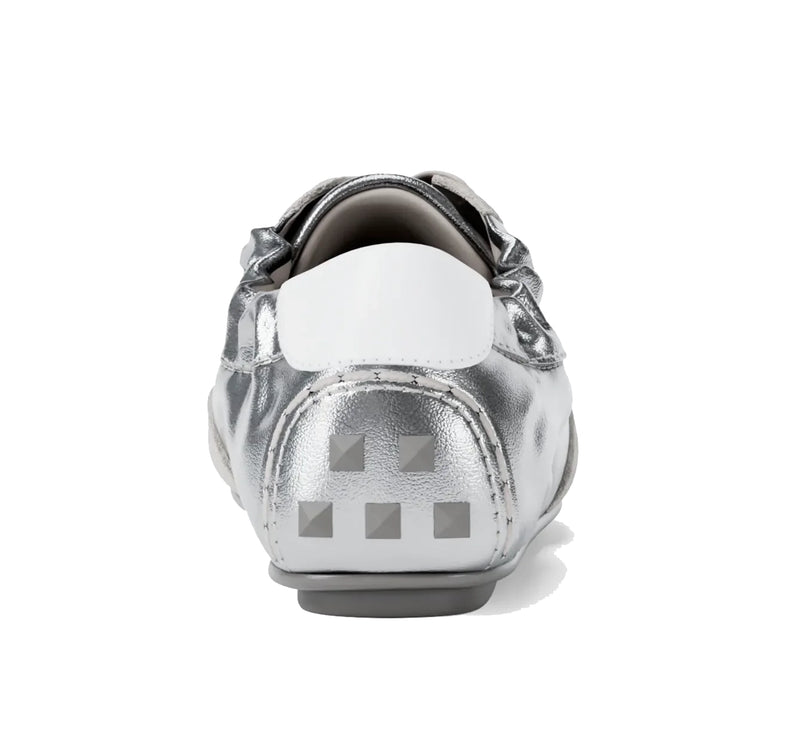 Michael Kors Women's Susie Metallic Leather Trainer Silver