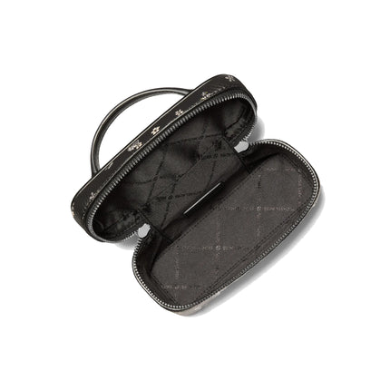 Michael Kors Women's Vivi Small Floral Printed Vanity Crossbody Bag Black/Silver