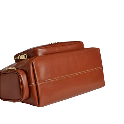 Coach Women's Laurel Shoulder Bag With Pockets Gold/Cinnamon