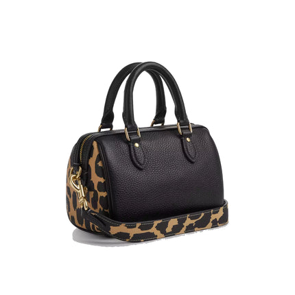 Coach Women's Mini Rowan Crossbody Bag With Leopard Print Gold/Leopard Multi - Hemen Kargoda