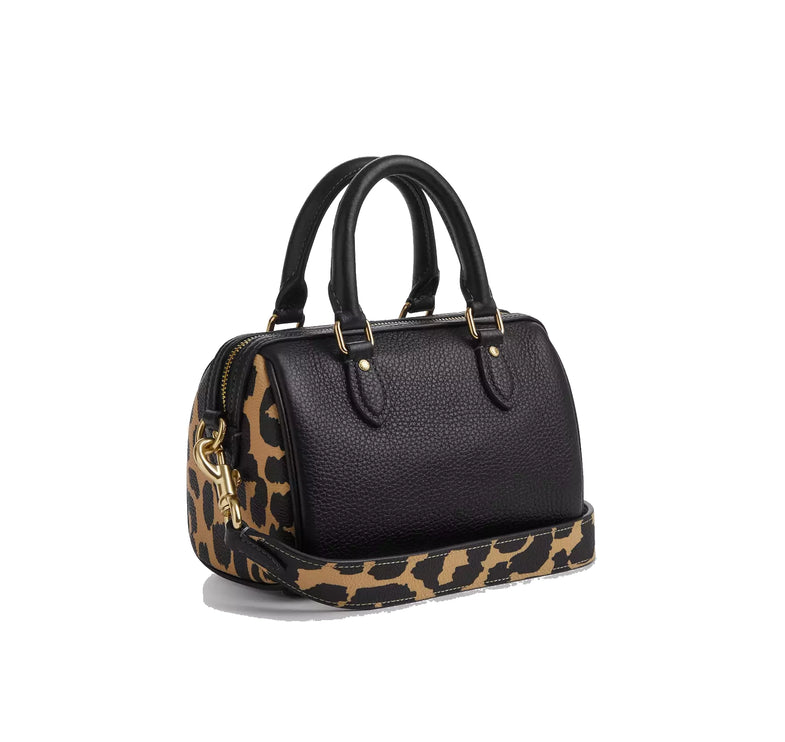 Coach Women's Mini Rowan Crossbody Bag With Leopard Print Gold/Leopard Multi - Hemen Kargoda