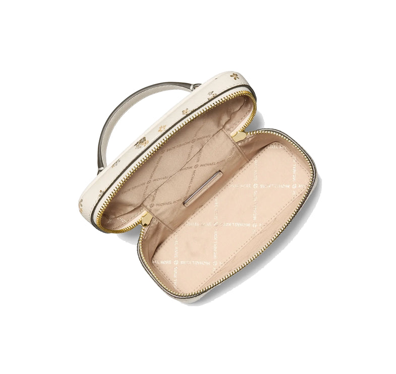 Michael Kors Women's Vivi Small Floral Printed Vanity Crossbody Bag Light Cream