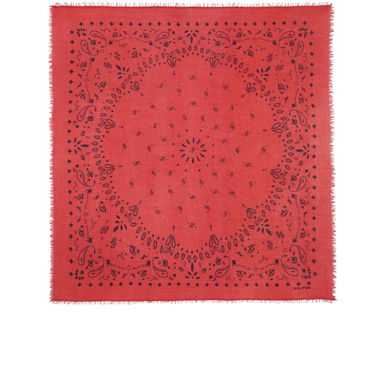 KUJTEN Women's Extra Large Bandana Effy Coral Red