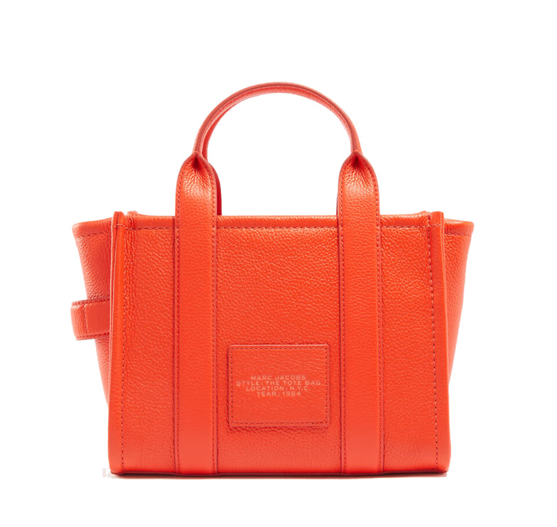 Marc Jacobs Women's The Leather Small Tote Bag Electric Orange