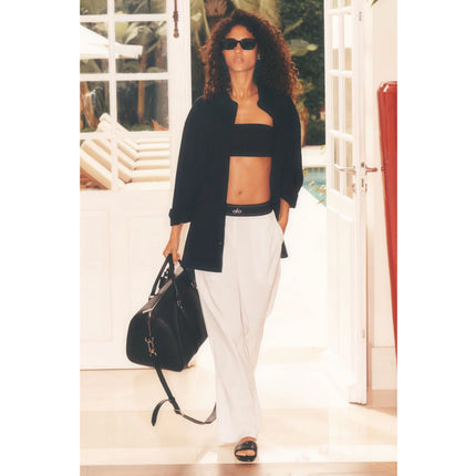 alo Women's Suit Up Trouser (Regular) White/Black