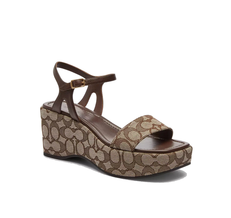 Coach Women's Gale Wedge Sandal In Signature Jacquard Maple