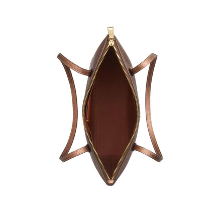 Coach Women's Fiona Zip Tote Bag In Signature Canvas Gold/Brown/Copper