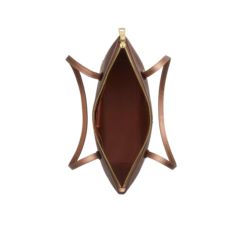 Coach Women's Fiona Zip Tote Bag In Signature Canvas Gold/Brown/Copper