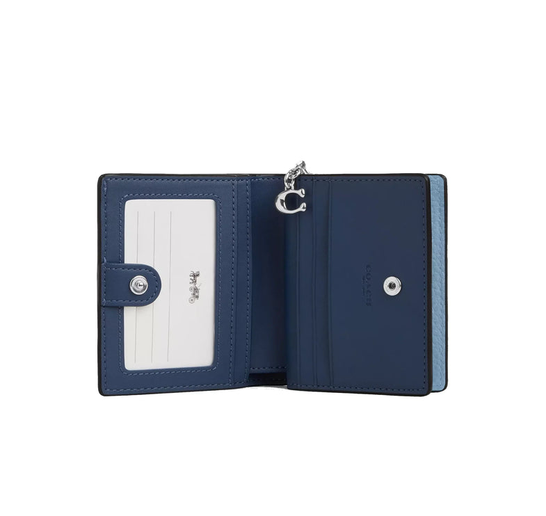 Coach Women's Snap Wallet Silver/Pool