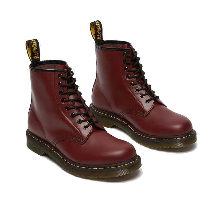 Dr. Martens Unisex 1460 Smooth Leather Lace Up Boots Cherry Red