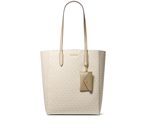 Michael Kors Women's Vincent Large Signature Logo Tote Bag With Coin Pouch Pale Gold