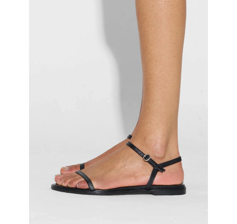 AEYDE Women's Nettie Leather Sandals Black Nappa