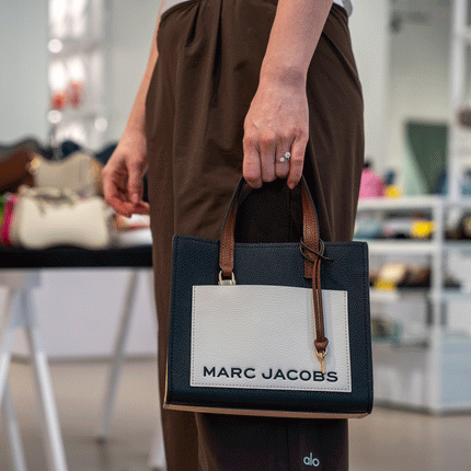 Marc Jacobs Women's Mini Grind Colorblock Leather Tote Smoked Almond Multi