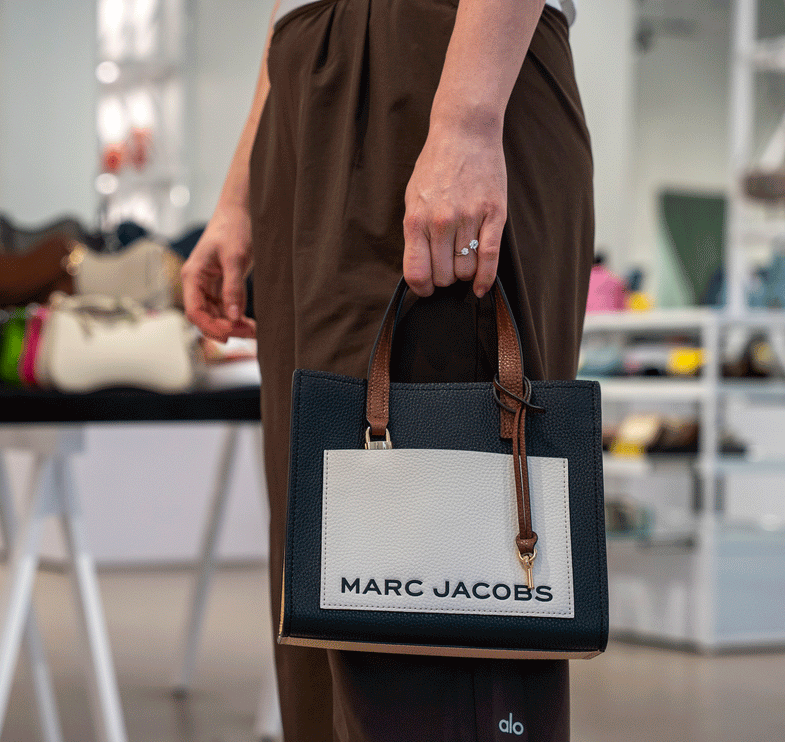 Marc Jacobs Women's Mini Grind Colorblock Leather Tote Smoked Almond Multi