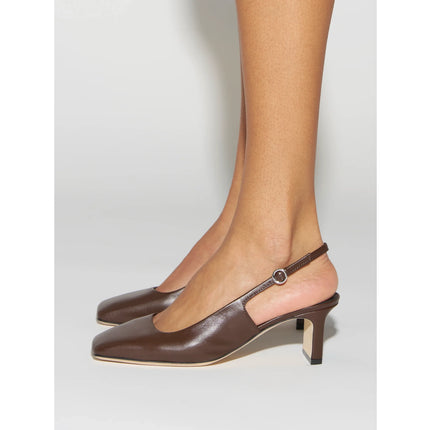 AEYDE Women's Liza Slingback Pumps Moka Nappa