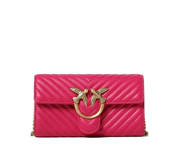 Pinko Women's Love Bag One Wallet Chevron Pink