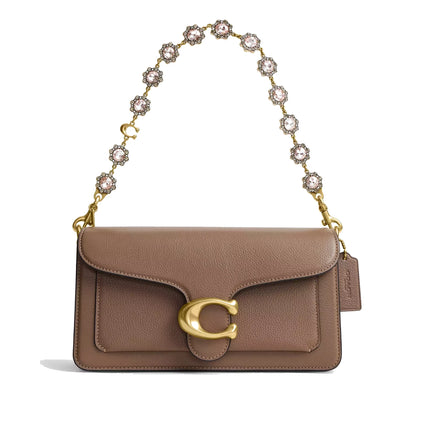 Coach Women's Short Jewelry Chain Strap Brass/Pink Multi