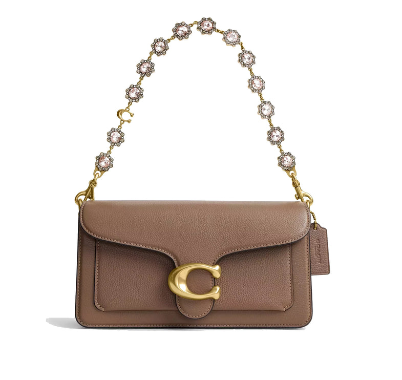 Coach Women's Short Jewelry Chain Strap Brass/Pink Multi