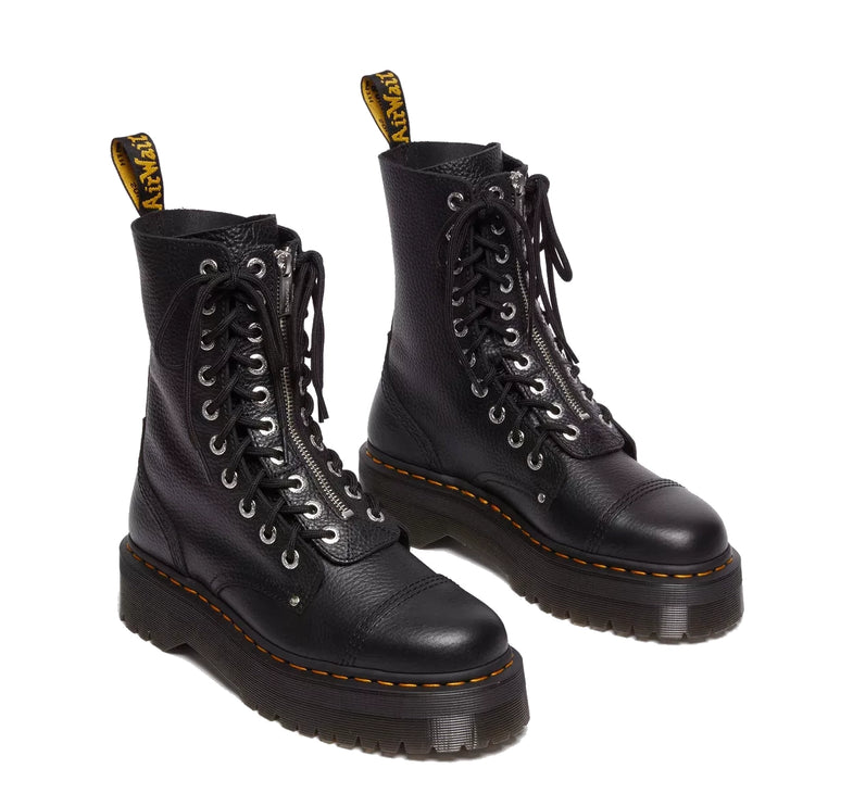 Dr. Martens Unisex Sinclair Hi Milled Nappa Leather Platform Boots Black