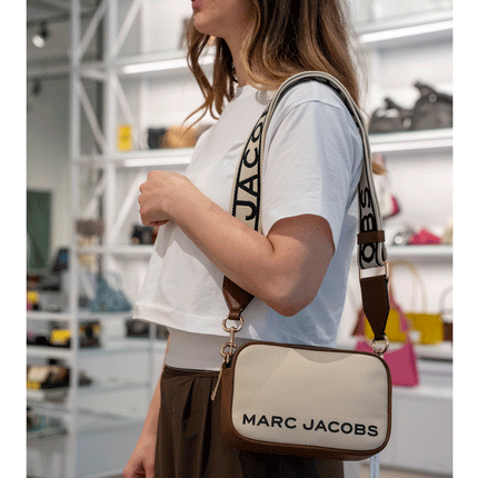 Marc Jacobs Women's Flash Leather Crossbody Bag Colorblock Iced Coffee Multi
