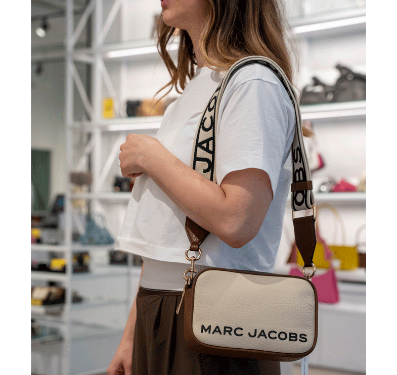Marc Jacobs Women's Flash Leather Crossbody Bag Colorblock Iced Coffee Multi