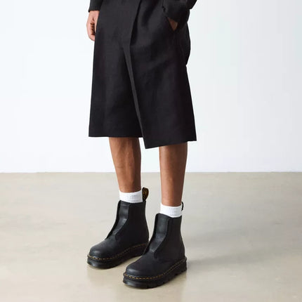 Dr. Martens Unisex Zebzag Laceless Slip On Leather Boots Black