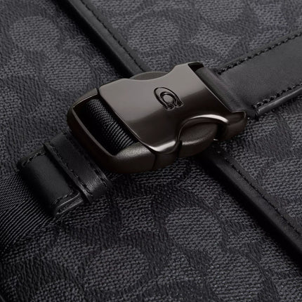 Coach Unisex League Messenger Bag In Signature Canvas Charcoal