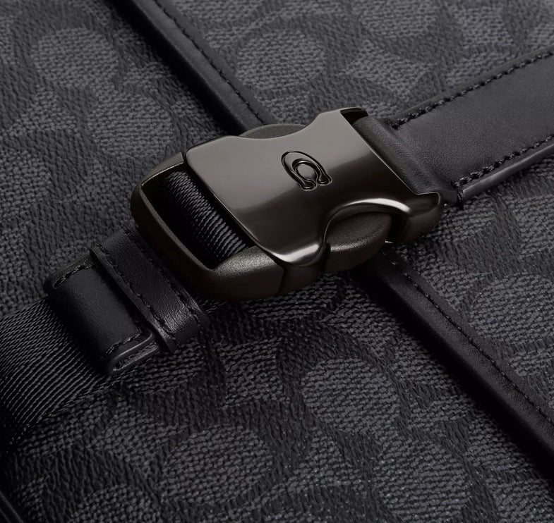 Coach Unisex League Messenger Bag In Signature Canvas Charcoal
