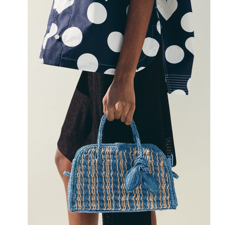 Jacquemus Women's The Small Raffia Turismo Blue/Natural