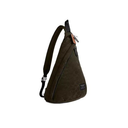 Coach Unisex Lachlan Sling In Signature Nylon Dark Moss