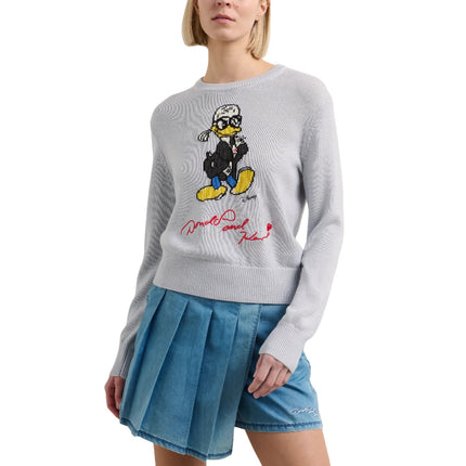 Disney x KARL LAGERFELD Women's Knitted Sweatshirt Light Grey
