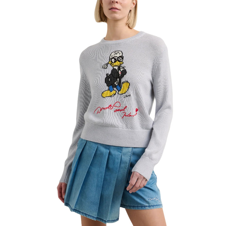 Disney x KARL LAGERFELD Women's Knitted Sweatshirt Light Grey