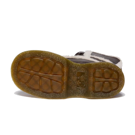 Dr. Martens Women's Buzz Lace Up Faux Fur Lined Grizzly Leather Boots Dark Brown