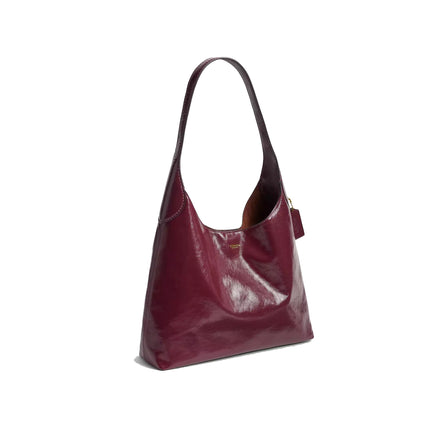 Coach Women's Brooklyn Shoulder Bag 34 Brass/Dark Cherry