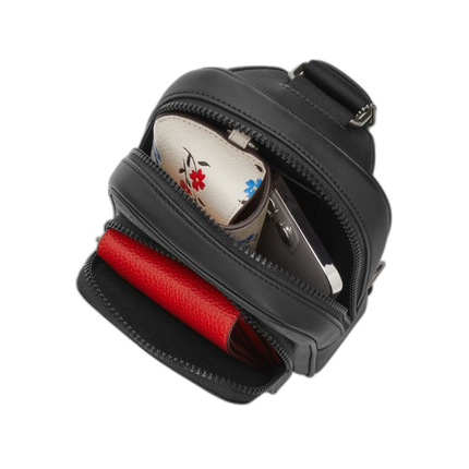 Coach Unisex Racer Sling Pack In Signature Canvas Gunmetal/Charcoal/Black
