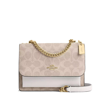 Coach Women's Mini Klare Crossbody Bag In Signature Canvas Gold/Sand/Chalk