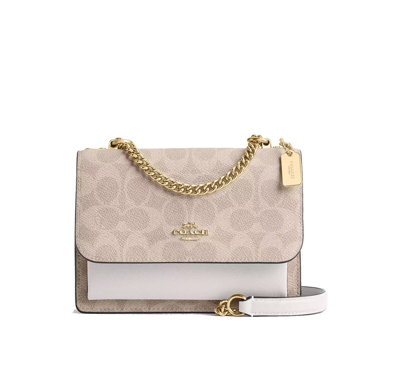 Coach Women's Mini Klare Crossbody Bag In Signature Canvas Gold/Sand/Chalk