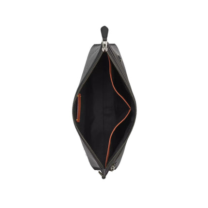 Coach Unisex Carry All Pouch In Signature Canvas Gunmetal/Charcoal/Black