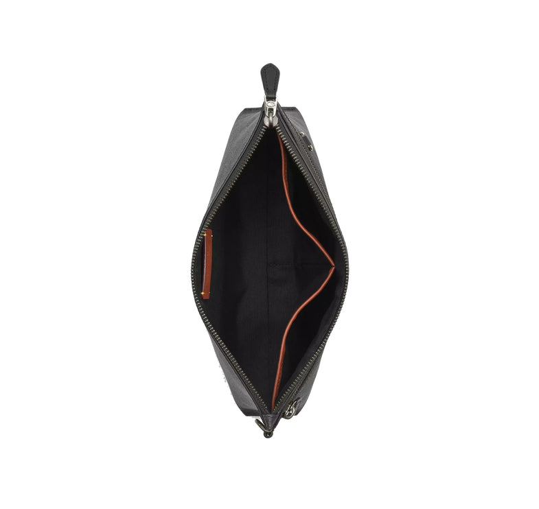 Coach Unisex Carry All Pouch In Signature Canvas Gunmetal/Charcoal/Black