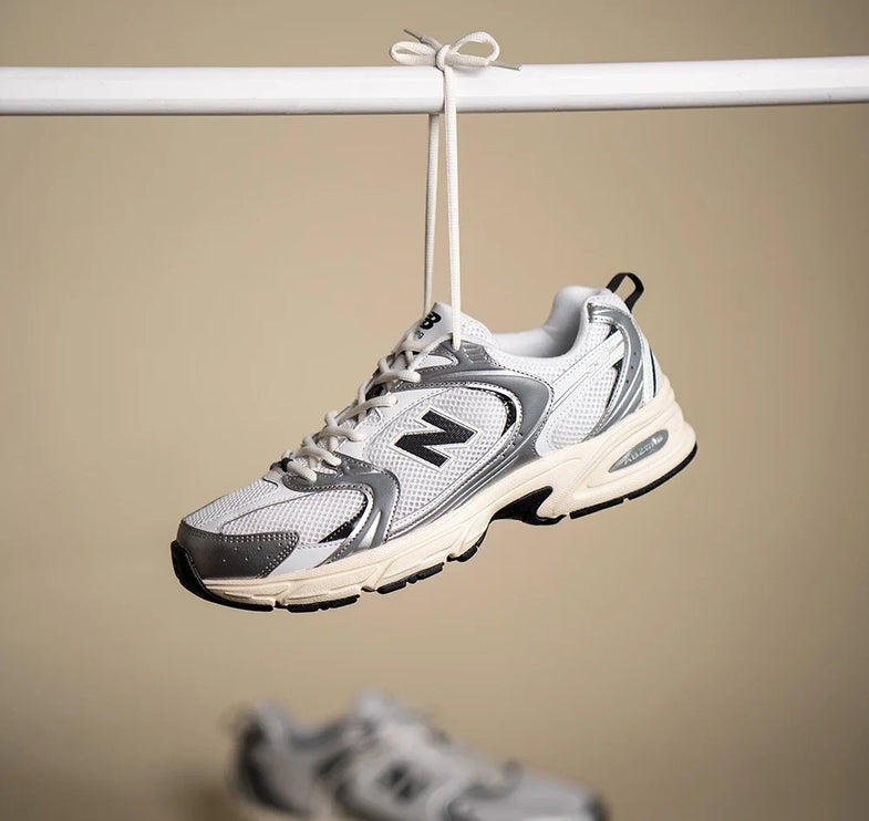 New Balance 530 Silver Metallic with Black Cement U530ESA