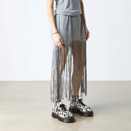 Dr. Martens Women's Buzz 5 Eye Dalmatian Hair On Leather Shoes Cream/Black