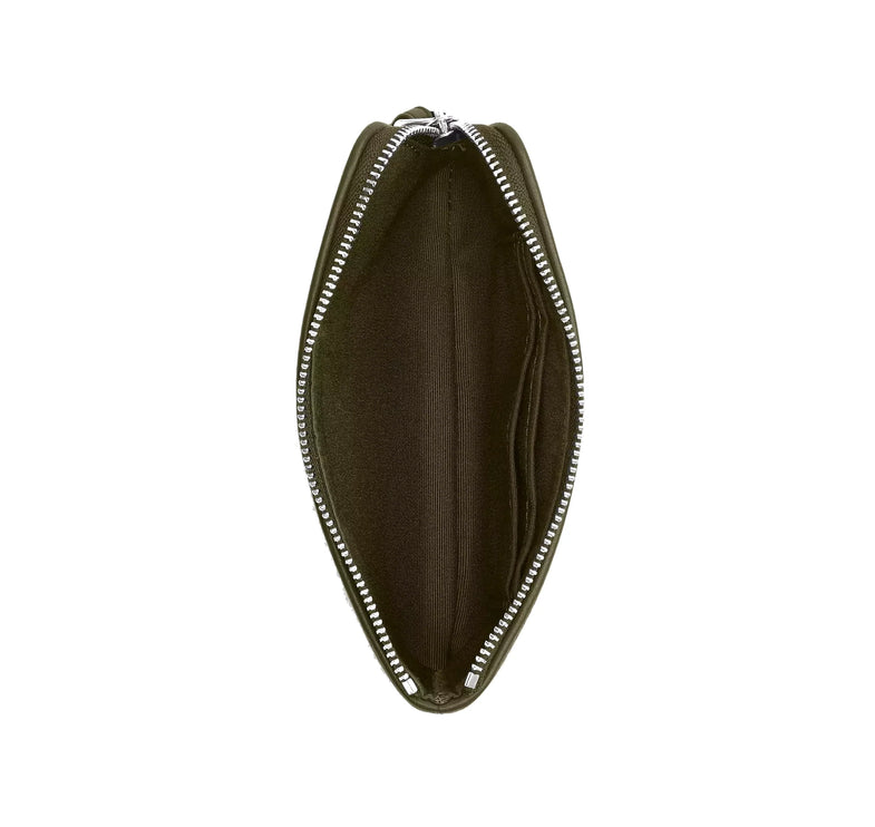 Coach Women's Corner Zip Wristlet In Signature Jacquard Silver/Olive Drab