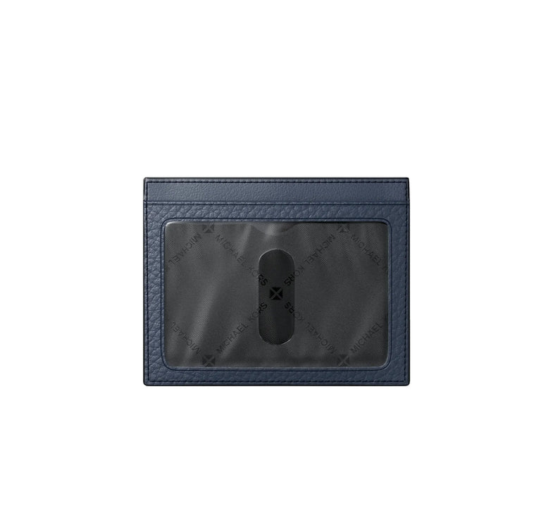 Michael Kors Men's Cooper Pebbled Leather Card Case Navy
