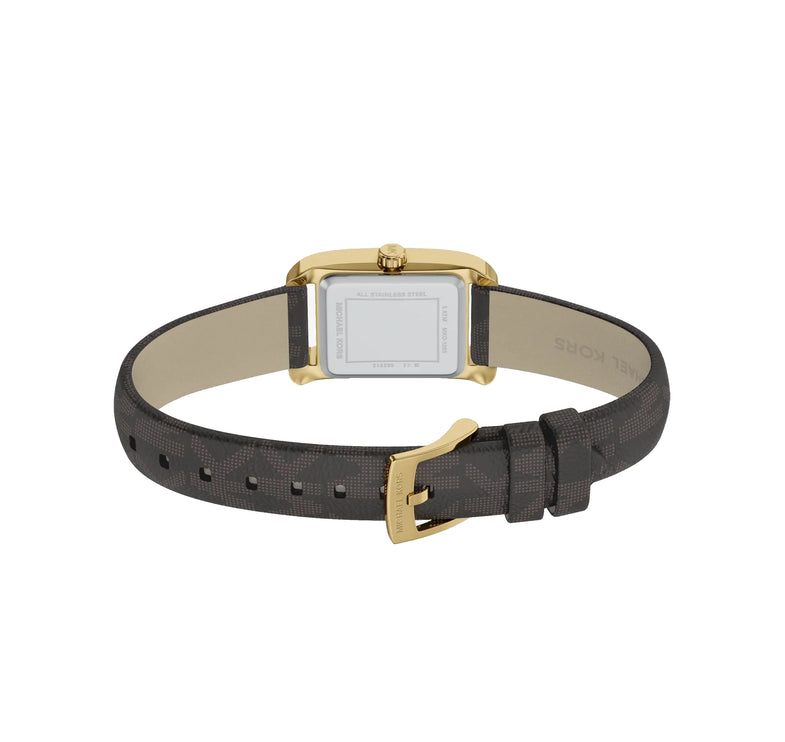 Michael Kors Women's Mini Monroe Gold-Tone and Logo Strap Watch Gold MKO1265