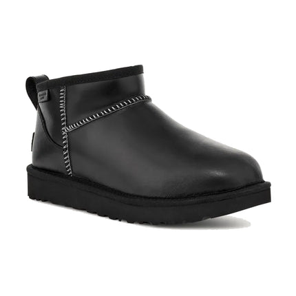 UGG Women's Classic Ultra Mini LTHR Regen Black - Hemen Kargoda